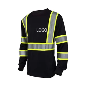 Long Sleeve T Shirts Reflective Stripes Hi Vis Workwear Construction Mining Mechanical Safety Work Clothes