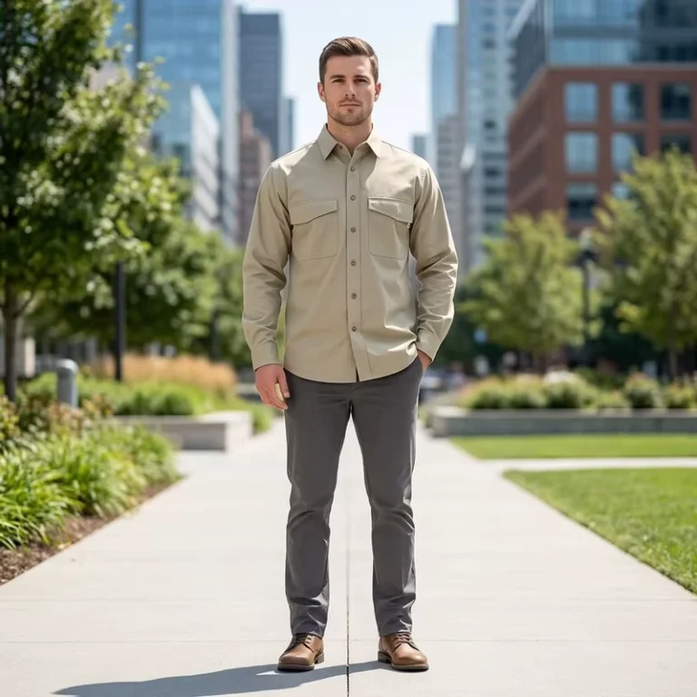 Long-Sleeve-Work-Shirt-Men-Heavy-Duty-Cotton-Twill-Industrial-Uniform-Shirt-With-Dual-Flap-Pockets-Workshop-Clothing