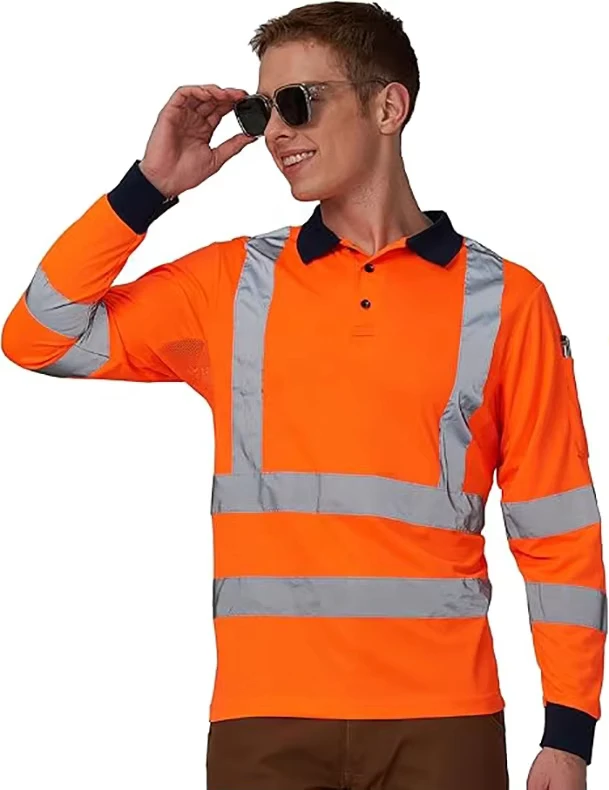 Long Sleeves Hi Vis Safety Daily Work Construction Polo Shirts for Men for Women