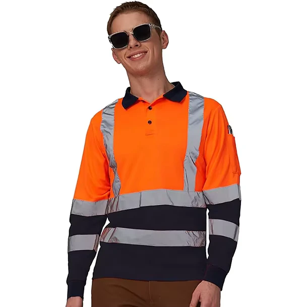 Long Sleeves Hi Vis Safety Daily Work Construction Polo Shirts for Men for Women