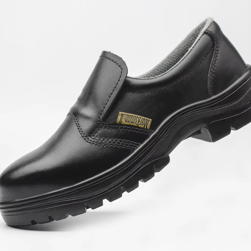 Low Cut Steel Toe Cap Smooth Genuine Leather Safety Shoes