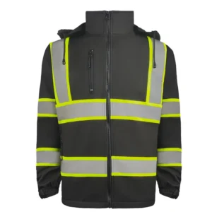 Low MOQ Autumn Warm Fleece Lining and Softshell Safety Jacket High Quality Waterproof Windproof Hi Vis Reflective Jacket