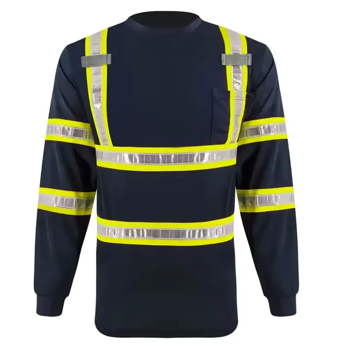 Low MOQ High Quality Reflective Tape Safety Shirt Best Seller Warm Long Sleeve Hi Vis Safety Reflective Shirt