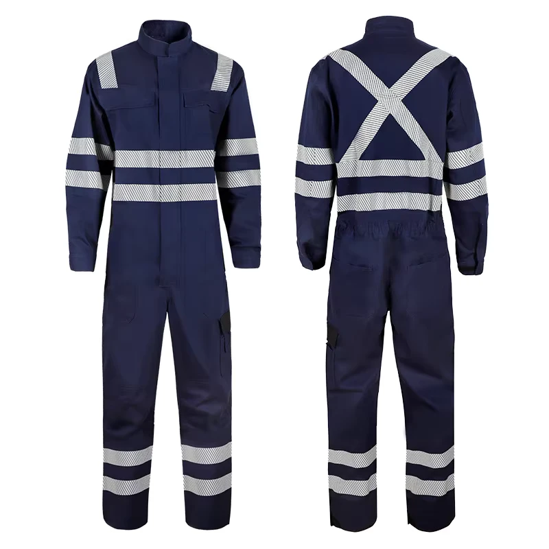 Low MOQ Men's Reflective Workwear Set Hi Vis Jacket Cargo Pants Customized Work Uniform