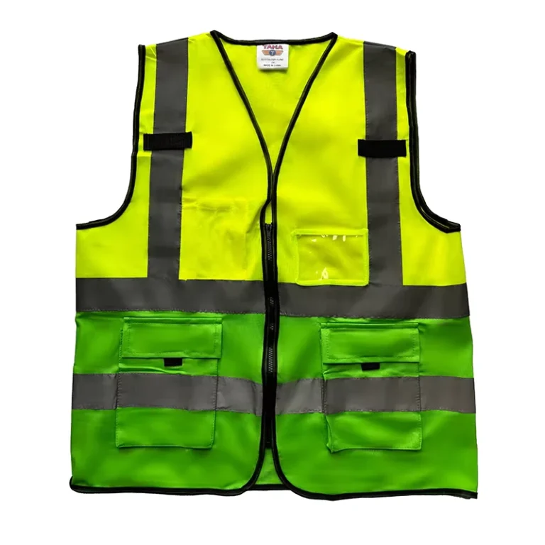 Low-Moq-High-Visibility-Industrial-Safety-Vest-Jacket-Green-Reflector-Clothing-Construction-Reflective-Vest-with-Zipper