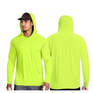 Low Moq Polyester High Vis Work Shirt Men’s Construction Shirts Yellow Safety Dri Fit Long Sleeve Hoodie Shirts Custom Logo