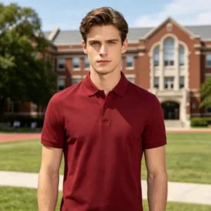 Lyocell Cotton Solid Color Patchwork Polo Shirt Unisex Work Uniform for Office Corporate Team Daily Casual Wear