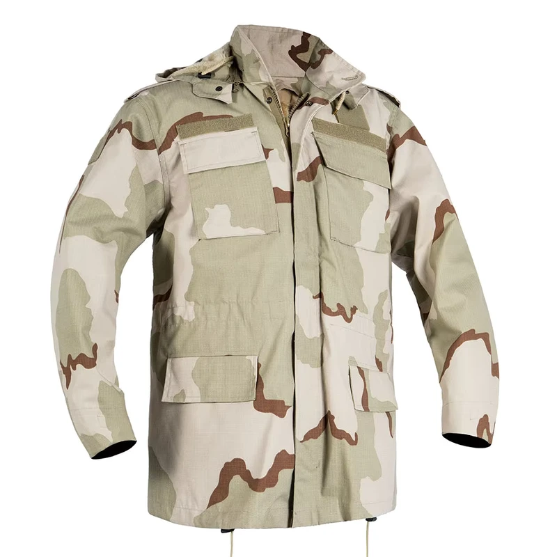 M65 Olive Green Field Jacket with Fleece Lining and Detachable Hood
