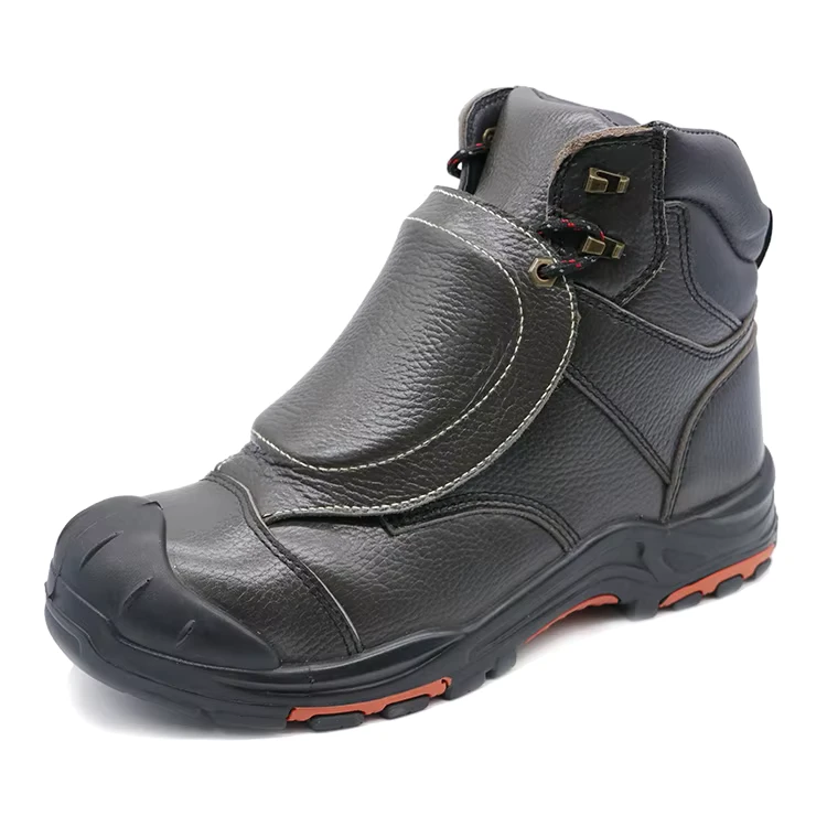 MAXITOUGH Welding Grain Embossed Leather Steel Toe Work Boots PU Rubber Sole Outsole Protection Mining Safety Boots for Men