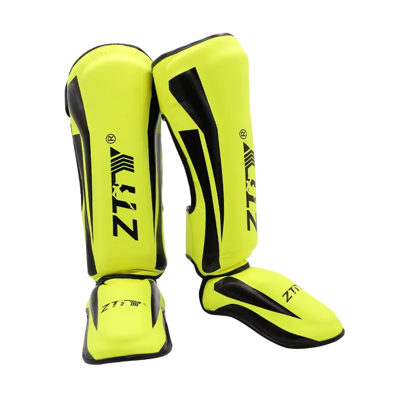 MMA Foot Protector Customized PU Leather Muay Thai Shin Guards Kickboxing Shin Pad