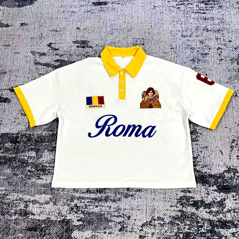 MO631 Men's Polo Shirts Custom Logo T-shirt Polo T shirt 100% Cotton Casual Knitted Boxy Embroidered Polo for Men