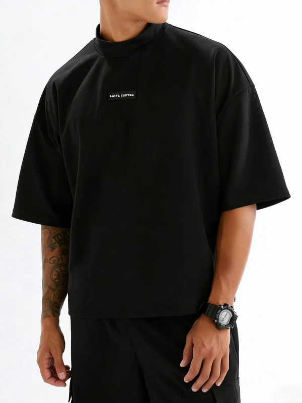 MT1043-Manufacturer-Custom-Mens-Oversized-Mockneck-T-Shirt