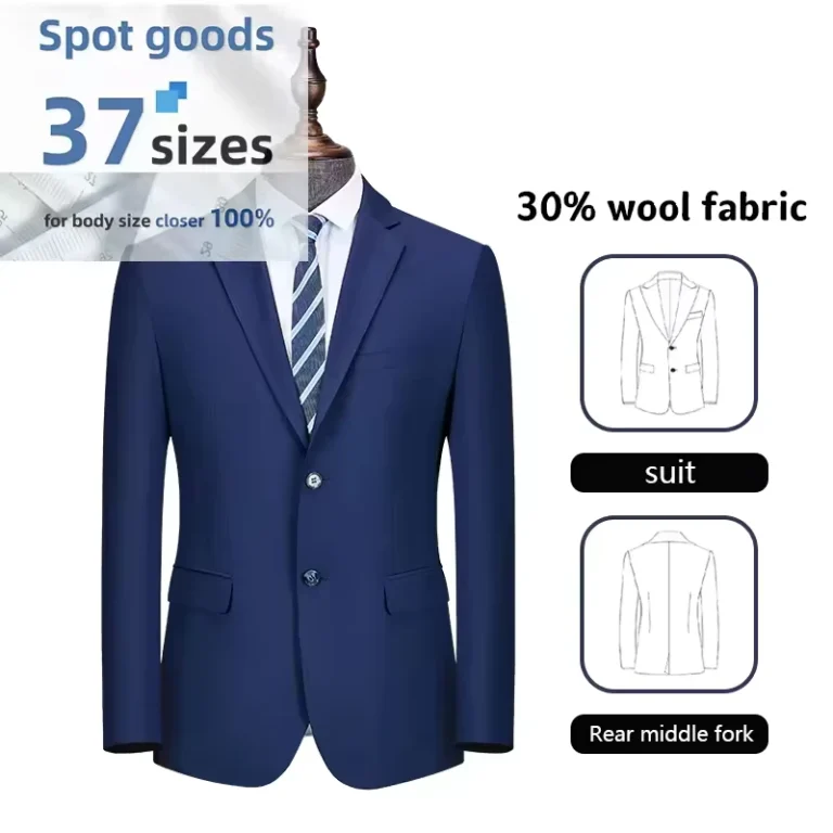 MY3002-30-Wool-Suit-180-Grams-V-neck-Single-Breasted-Business-Mens-Suit