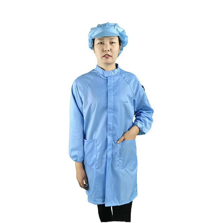 Manufacturer-Anti-Static-Cleanroom-Working-Garment-ESD-Smock-Clothes-for-Industrial-Safety