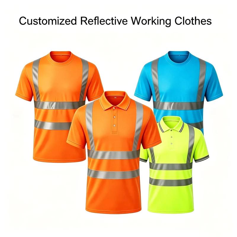Manufacturer Custom Hi Vis Reflective Tape Stripes Polo Shirt Promotion Construction Work Uniform Protective Safety T shirt