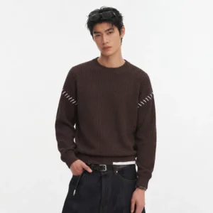Manufacturer Custom Knit Custom Knit Sweater Thickened Warm Keeping Men’s Winter Sweaters Minimalist All Match Pullover Sweater