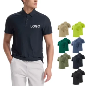 Manufacturer Custom Sublimation Elastane and Polyester Men’s Golf Polo Shirt, Embroidered Polo Collar