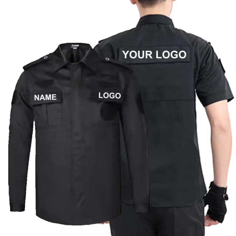 Manufacturer-Customized-Security-Guard-Uniform-Custom-Logo-Velcro-Patch-Workwear-Suit-Polyester-Cotton-Polo-Unisex-for-Security