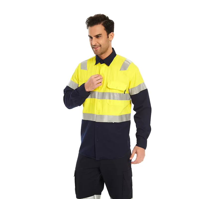 Manufacturer Electrician Agricultural Construction Work Safety Reflective Wear Heavy Work Workwear Shirt Suit for Men