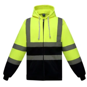 Manufacturer High Quality Visibility Safety Workwear Hi Vis Fleece Jackets Mens Reflective Hoodies