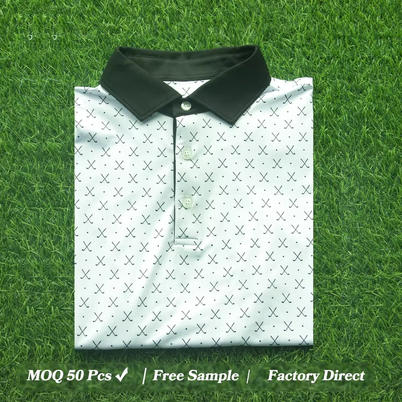 Manufacturer Letter Pattern Silk Rayon Golf Shirts Polka Dot Anti Odor Quick Dry Knitted Summer Plain Polo Shirts