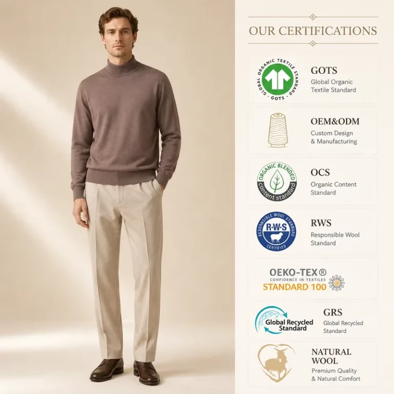 Manufacturer-Men-Extrafine-Merino-Wool-Silk-Mock-Neck-Pullover-Mens-Sweater-Wool-Sweater