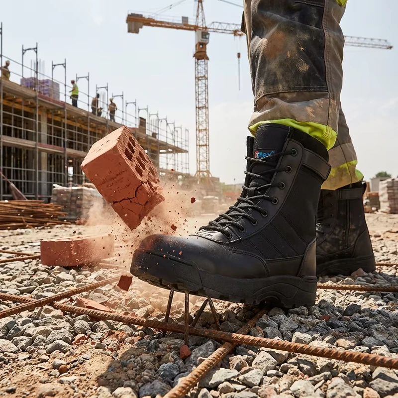 Manufacturers Supply Tactical Boots Black High Top Outdoor Anti-kick Anti-collision Hiking Boots Safety Boots
