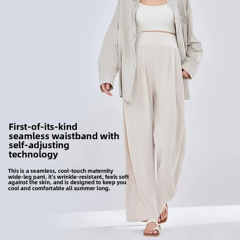 Maternity Pants Casual Trousers Loose Fitting Outerwear Ready Spring Summer Thin Draping Figure Flattering Supporting Belly
