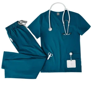 Maternity Women’s Stretch Medical Scrub Set with Elastic Waist Trousers