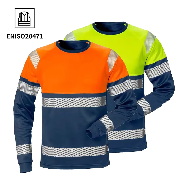 Mechanic Industrial Construction Mining Traffic Work Clothes High Visibility Worker Workwear Hi Vis Safety Reflective T Shirt