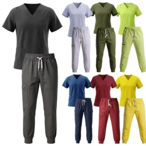 Medical Scrubs Sets Womens Scrubs Uniform Set Yoga Set Healthcare Uniforms Hospital Workwear Comfortable Stretch OEM
