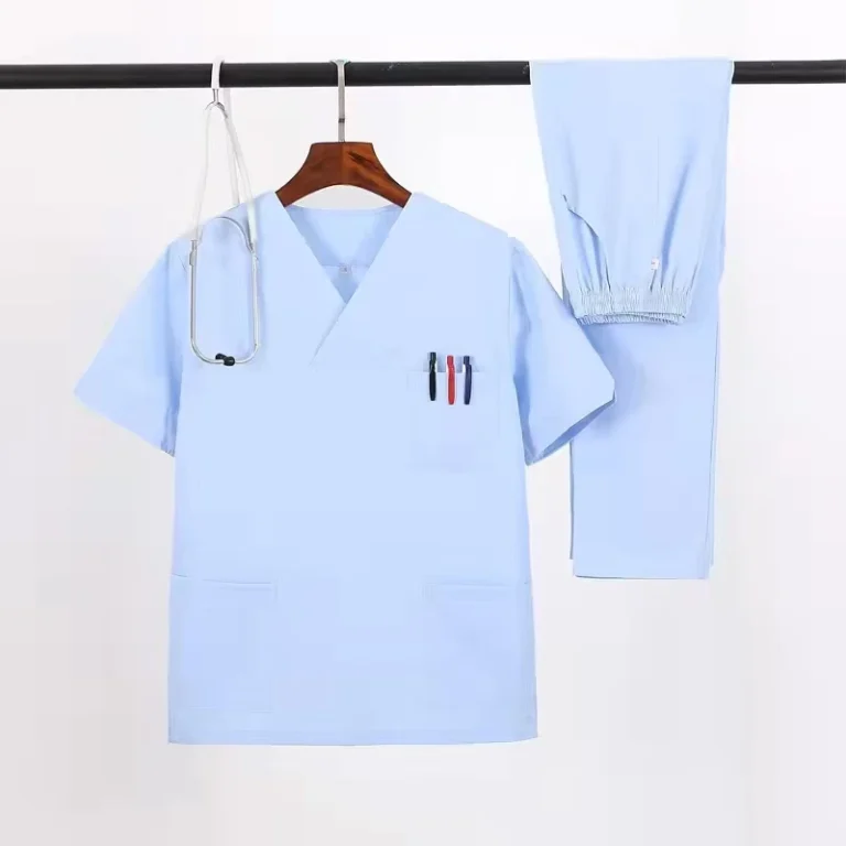 Medical-Scrubs-Uniform-Sets-Eco-Friendly-65-Cotton-35-Polyester-V-Neck-Unisex-Hospital-Scrubs