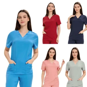 Medical Scrubs Uniforms Durable Pet Hospital Sets Short Sleeves Scrub for Dentist Nursing Beautician SPA Workwear OEM