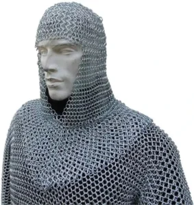 Medieval 10mm Black Aluminum Butted Chainmail Hauberk Armor Jacket for Halloween
