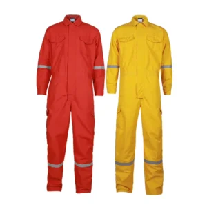 Men 100% FR Cotton Safety Working Fire Retardant Work Suit Coverall With Reflector Tape