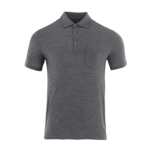 Men 100% Merino Wool Work Out Casual Fashion Daily Gray Short Sleeve POLO Shirt