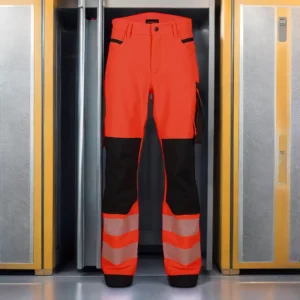 Men 4 Way Stretch Hi Vis Reflective Tape Cargo Safety Pants With Tool Pocket