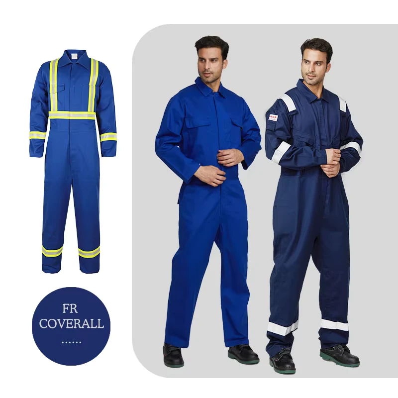 Men Construction Suit Flame Resistant FR High Visibility Fire Proof Coverall Electrical Coveralls
