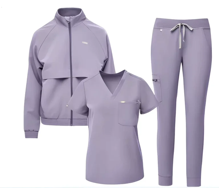 Men-Custom-Medical-Scrub-Uniform-Nurse-Doctor-Polyester-Rayon-Spandex-Nursing-Work-Wear-Three-Piece-Scrub-Uniform-Set-for-Women