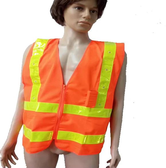 Men Cycling Hi Vis PVC Reflector Reflective LED Vest