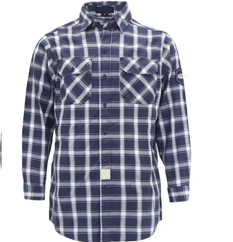 Men-Fire-Retardant-Safety-Work-Shirts-NFPA2112-CAT2-100-Cotton-Long-Sleeve-Plaid-Flame-Resistant-FR-Shirts-for-Welding