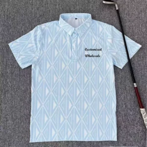 Men Golf Clothing Spandex Polyester New Pattern Printed Dry Fit UPF 50+ Sports Men Golf Polo T Shirts