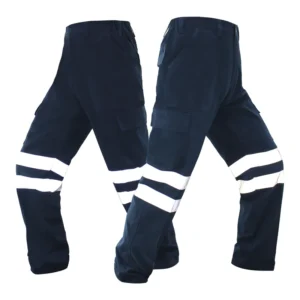 Men High Quality 100% Cotton Reflective Safety Workwear Protective Cargo Work Pants for Construction Worker