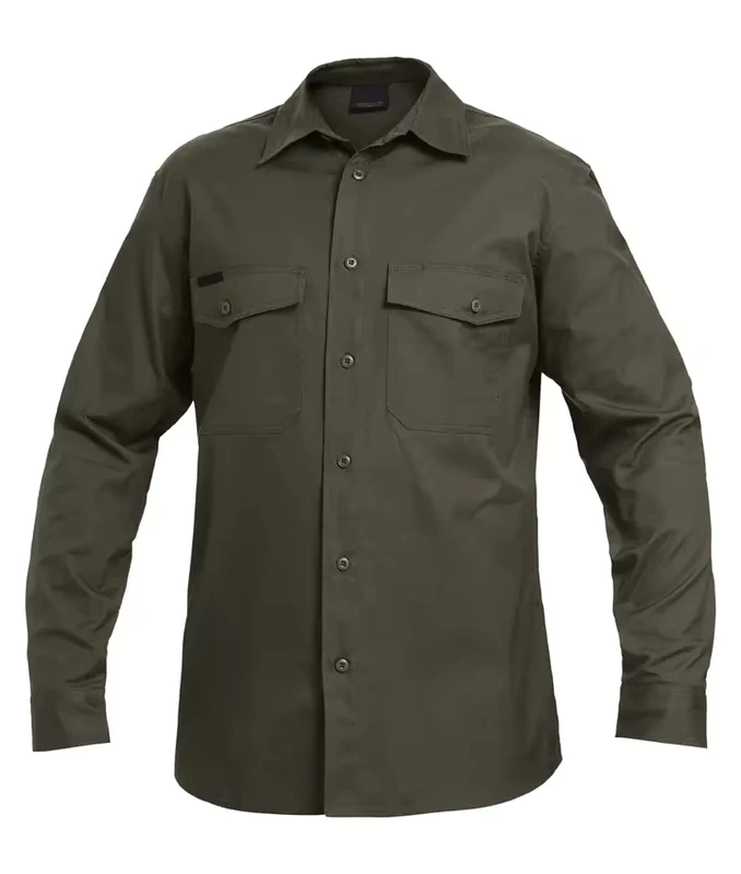Men High Quality Custom Logo Organic Cotton Mechanical Engineer's Long Sleeves Work Shirts Flame Resistant Shirt