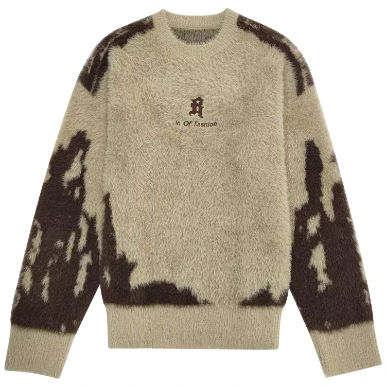 Men-Mohair-Knitted-Sweater-Custom-Fray-Jacquard-Fuzzy-Knit-Pullover-Winter-Sweater
