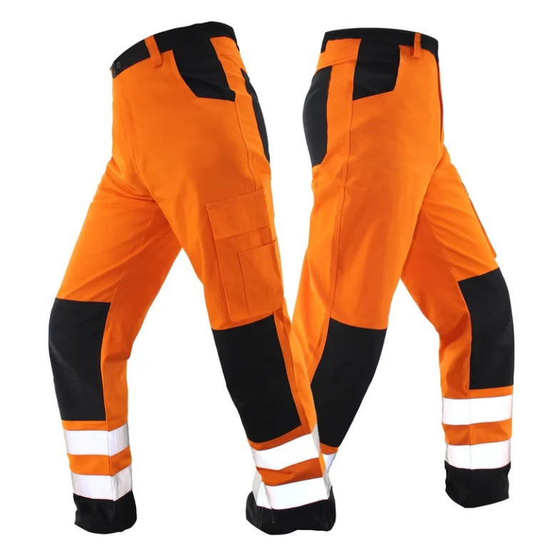 Men-Orange-100-Cotton-Reflective-Safety-Trousers-Workwear-Orange-Cargo-Work-Pants-for-Construction-Mining