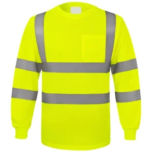 Men Reflective Long Sleeve t Shirt 100% Polyester Hi Vis t Shirt Custom Printing Men Reflective Work Safety T shirt