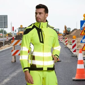 Men Security Jacket Hi Vis Workwear Winter High Visibility Jacket Reflective Tape Safety Security Work Coats and Jackets for Men