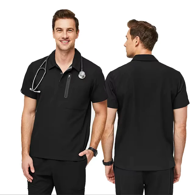 Men Soft Breathable Rayon Spandex Surgical Scrub Sets Custom Logo Fashion Medical Scrubs Printed Hospital Uniforms Doctors