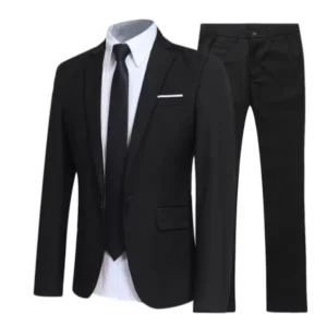 Men Suit Italian Formal Set Slim Fit Lapel Blazer Wedding Dress Suit
